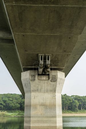 Photo for Reinforced concrete support for a road bridge - Royalty Free Image