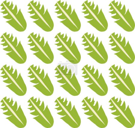 Illustration for Dandelion leaf seamless pattern clipart isolated on white. Stock vector illustration - Royalty Free Image