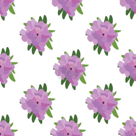 Téléchargez les photos : Rhododendron fleur motif sans couture. Illustration vectorielle de stock - en image libre de droit