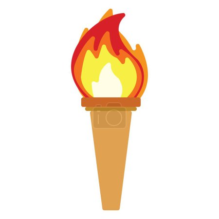 Téléchargez les photos : La flamme brûle dans la torche olympique isolée sur fond blanc. Illustration vectorielle de stock - en image libre de droit