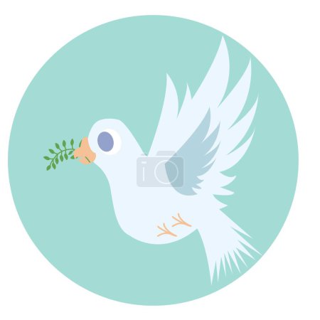 Illustration for A dove of peace with an olive twig in its mouth - Royalty Free Image