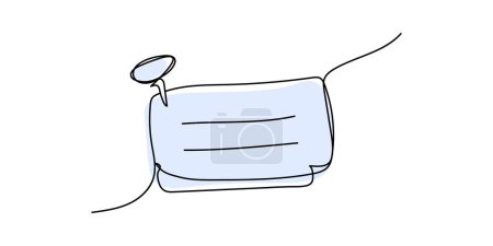 Pegatina de línea continua con icono de clip de papel aislado. Vector para hacer ilustración de la lista.