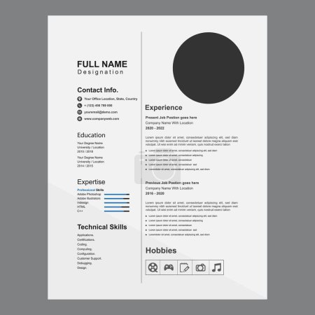 Illustration for Corporate resume design template - Royalty Free Image