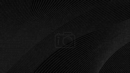 Illustration for Artistic line background. Abstract line design for poster, banner, presentation, advertisement, and flyer, isolated on black background. - Royalty Free Image