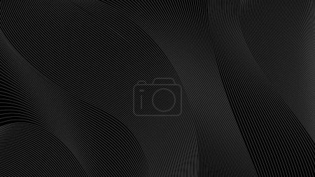 Abstract wavy lines background design for posters, banners, presentations, advertisements and flyers, isolated on black background.