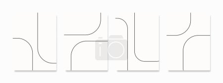 Illustration for Minimalist wall art featuring sleek black lines with smooth angles elevates your space's aesthetics by exuding an elegant and charming impression. - Royalty Free Image