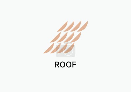 Téléchargez les illustrations : Conception de logo avec des croissants empilés ressemblant à une structure de toit. - en licence libre de droit