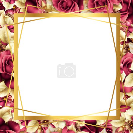 Foto de Tarjeta de felicitación floral, bordes florales, tarjeta de regalo - Imagen libre de derechos