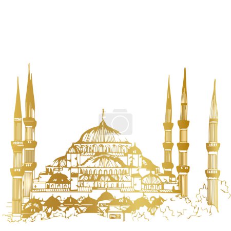 Foto de Vector de la mezquita de oro, icono de la mezquita de oro - Imagen libre de derechos
