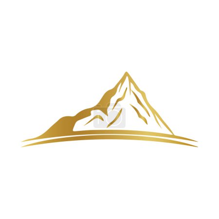 Foto de Signo de montaña de oro, icono de oro monutain, vector de montaña de oro - Imagen libre de derechos