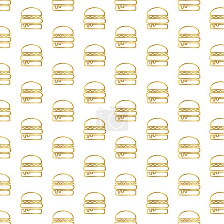 Foto de Patrón de hamburguesa de oro, patrón de hamburguesa sin costura, patrón de hamburguesa de oro, signo de hamburguesa, hamburguesa de color oro - Imagen libre de derechos