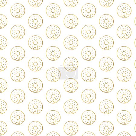 Foto de Patrón de rosquilla de oro, patrón sin costuras de rosquilla de oro, patrón de postre de oro, fondo aislado, rosquilla, dulces, hornear, comida, sabroso, bollo, delicioso, icono, rosado, pastel - Imagen libre de derechos