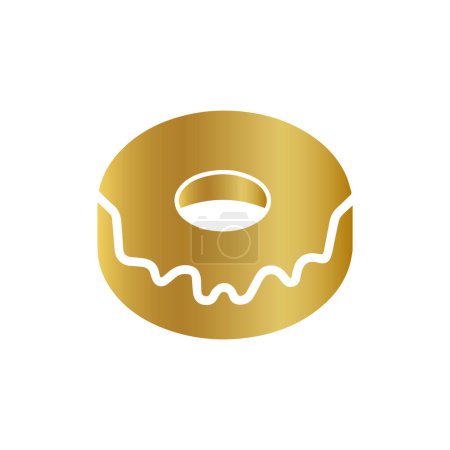 Foto de Signo de dona de oro, icono de dona de oro, vector de dona de oro, Donut, Dulces, Hornear, Comida, Sabroso, Bollo, Delicioso, Icono, Rosy, Pastel - Imagen libre de derechos