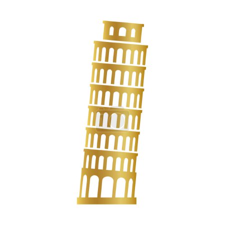 Ilustración de Torre de pisa de oro, signo de pisa de oro - Imagen libre de derechos