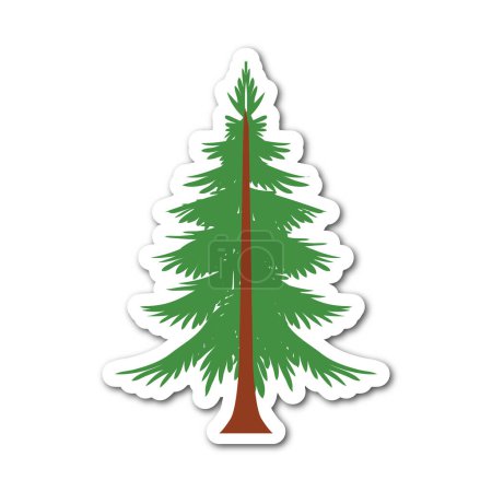 Foto de Árbol de Navidad verde, árbol de pegatina aislado - Imagen libre de derechos