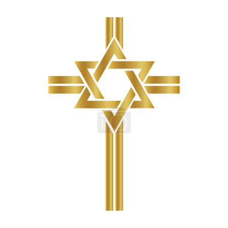 Foto de Estrella dorada de David, Estrella del Judaísmo David, hexágono de oro, ángulo, pintado, vector de oro - Imagen libre de derechos
