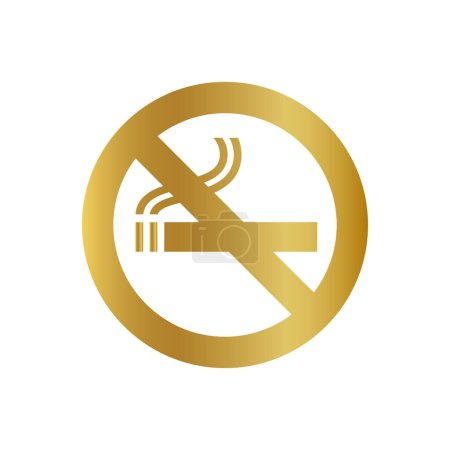 Rauchverbotsschild, goldenes Dont Smoke-Symbol