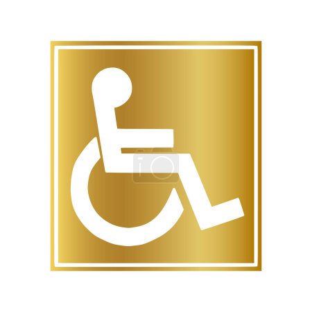Foto de Símbolo de estacionamiento handicap de oro - Imagen libre de derechos
