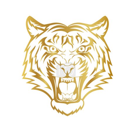 Foto de Vector de tigre dorado, icono de tigre dorado - Imagen libre de derechos