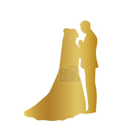 Foto de Novia y novio de oro en un día de la boda - Imagen libre de derechos
