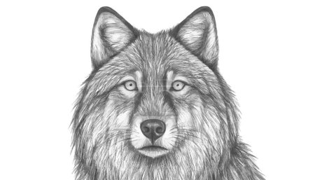 Foto de Perfil de cabeza de lobo. dibujo a mano en formato vectorial, Lobo dibujado a mano, bocetos gráficos - Imagen libre de derechos