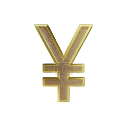 Chinesischer Yuan Renminbi Währungssymbol der Volksrepublik China in goldenem 3D