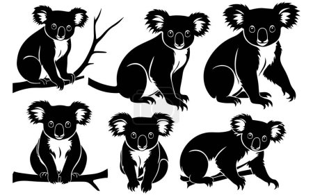 conjunto de un vector de silueta koala ilustración