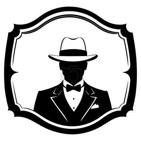 set of silhouette of a gentleman