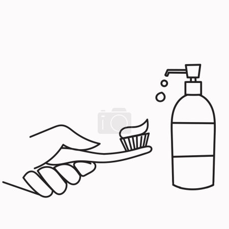 Illustration for Hand drawn doodle Soap and toothbrush illustration vector - Royalty Free Image