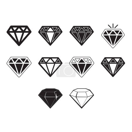 Téléchargez les photos : Collection de diamant icône vecteur - en image libre de droit