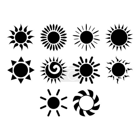 Téléchargez les photos : Collection du vecteur icône soleil - en image libre de droit