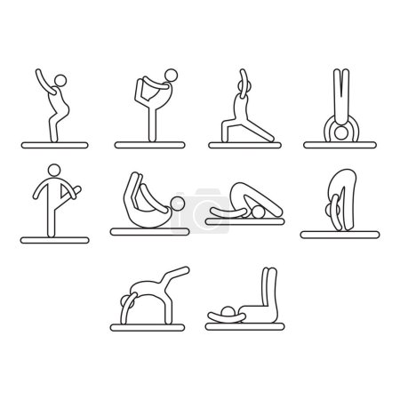 Téléchargez les photos : Collection de vecteur icône yoga - en image libre de droit