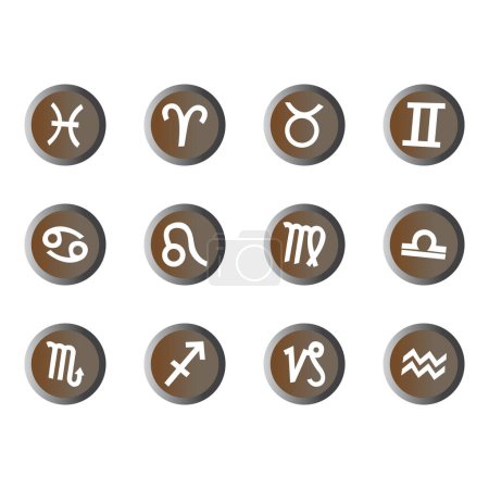 Collection of zodiac icon vector