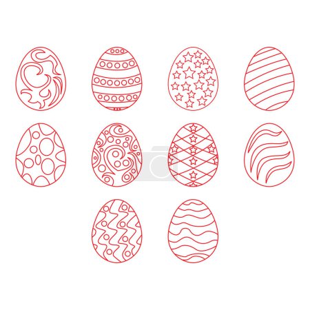 Téléchargez les photos : Collection de vecteur icône oeuf de Pâques - en image libre de droit