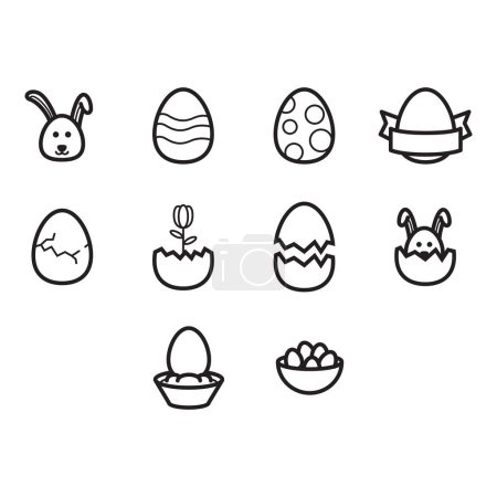 Téléchargez les photos : Collection de vecteur icône de Pâques - en image libre de droit
