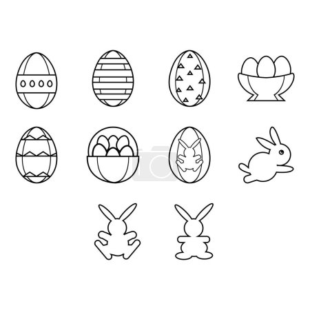 Téléchargez les photos : Collection de vecteur icône de Pâques - en image libre de droit