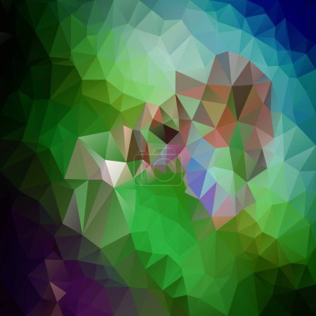 Ilustración de Vector abstract irregular polygon square background triangle low poly pattern color green blue violet - Imagen libre de derechos