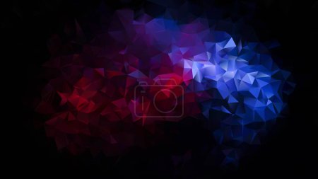 Illustration for Vector abstract irregular polygon background - triangle low poly pattern - color red blue black - Royalty Free Image