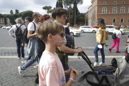 Photo for Tourists in the streets of Rome - Royalty Free Image