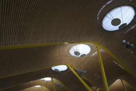Modern architecture in the airport of Barajas, Madrid