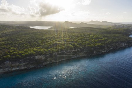 Téléchargez les photos : Paysage marin aérien de la mer des Caraïbes, Curaçao - en image libre de droit