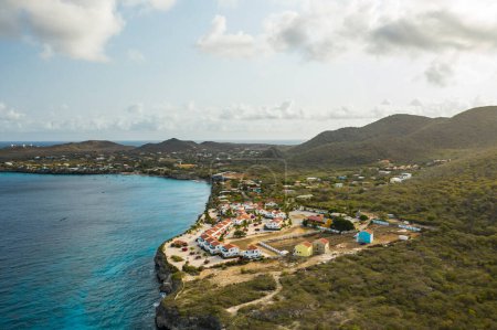 Photo for Areal view of the Caribbean coast of Curacao - Royalty Free Image