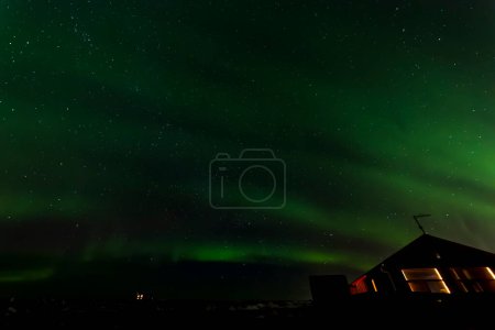 Photo for Scenery with northern lights, Aurora borealis over Reykjanes peninsula, Iceland - Royalty Free Image