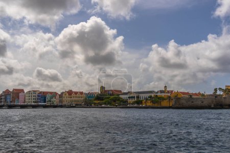 Photo for Famous pastel colored architecture of Curacao island, Dutch Antilles - Royalty Free Image