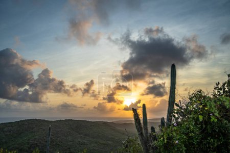 Photo for Scenic view of sunset sky on an island in the Caribbean - Royalty Free Image