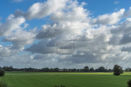 Téléchargez les photos : Beau plan d'un champ vert sous un ciel nuageux - en image libre de droit