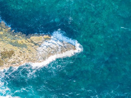 Photo for The pattern of the Caribbean coast - aerial view - top shot - Royalty Free Image