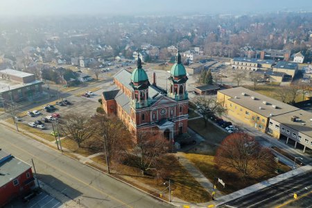 Photo for Chatham, Ontario, Canada- June 3, 2022: An aerial of St Josephs Church in Chatham, Ontario, Canada - Royalty Free Image