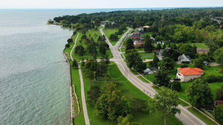 Photo for An aerial view of the shoreline at Fort Erie, Ontario, Canada - Royalty Free Image