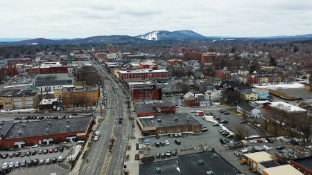 Photo for An aerial of Pittsfield, Massachusetts, United States on a fine morning - Royalty Free Image